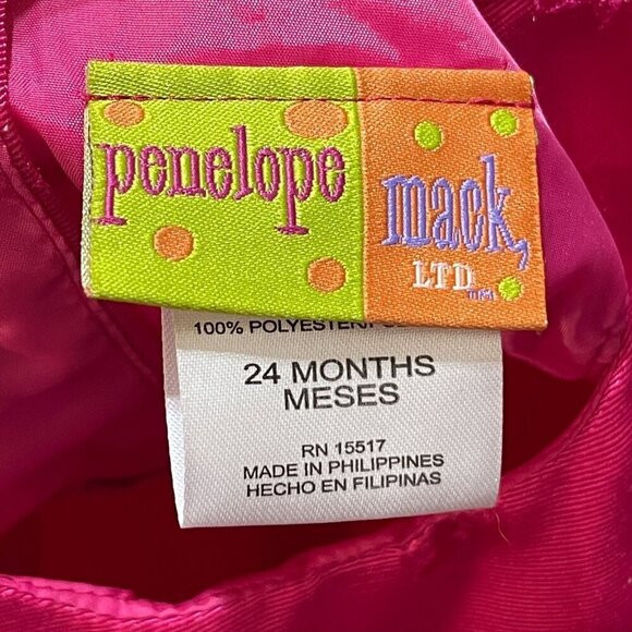 Penelope Mack Baby Girl Dress Pink Jacquard Dot Sleeveless 24 Months - Picture 4 of 6